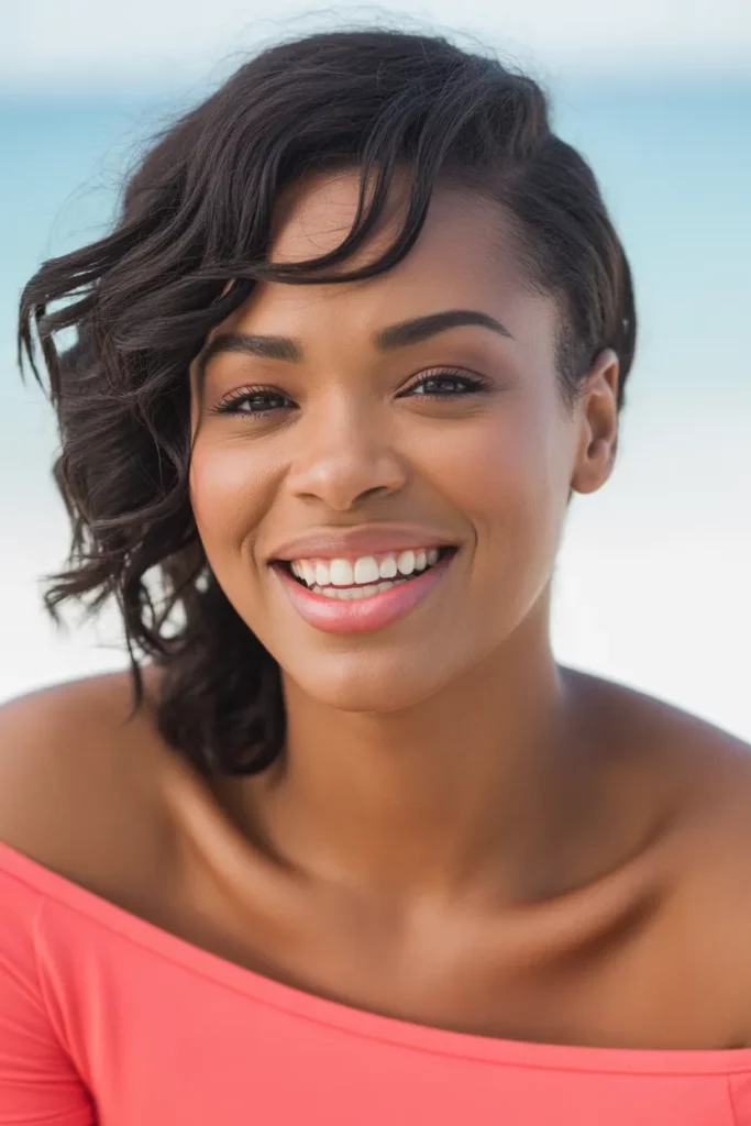 The Side-Swept Curly Ends