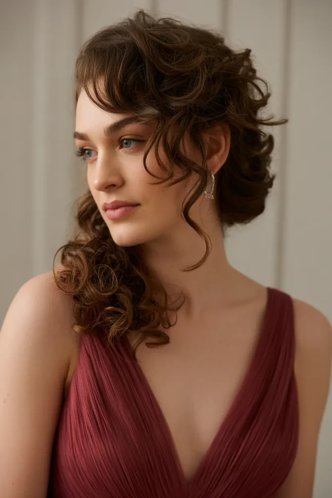 The Side-Swept Curly Updo