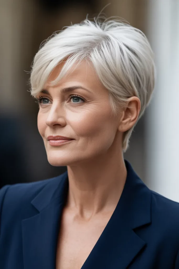 The Side-Swept Pixie with Bangs