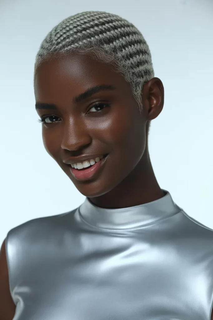The Silver Gray Pixie-Length Braids