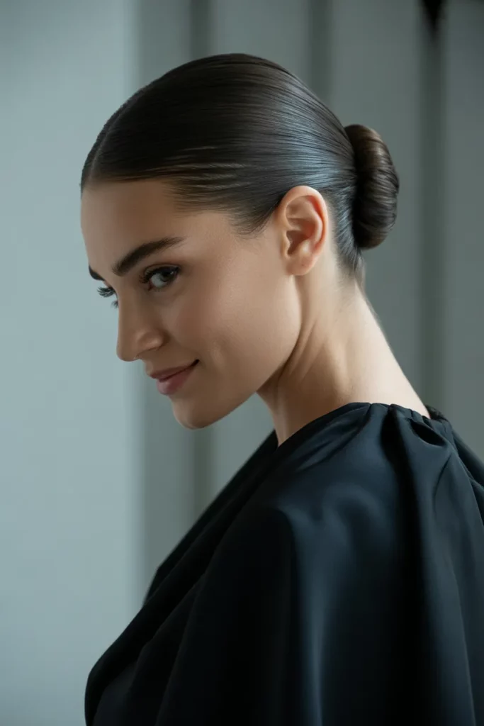 The Sleek Slicked-Back Low Bun