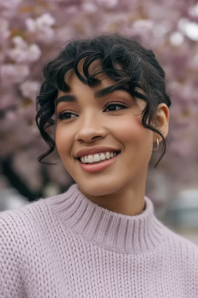 The Soft Curly Bangs and Crop