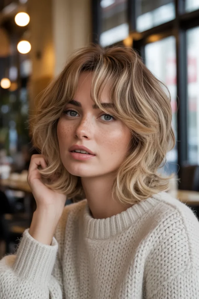 The Soft Shag with Wispy Curtain Bangs