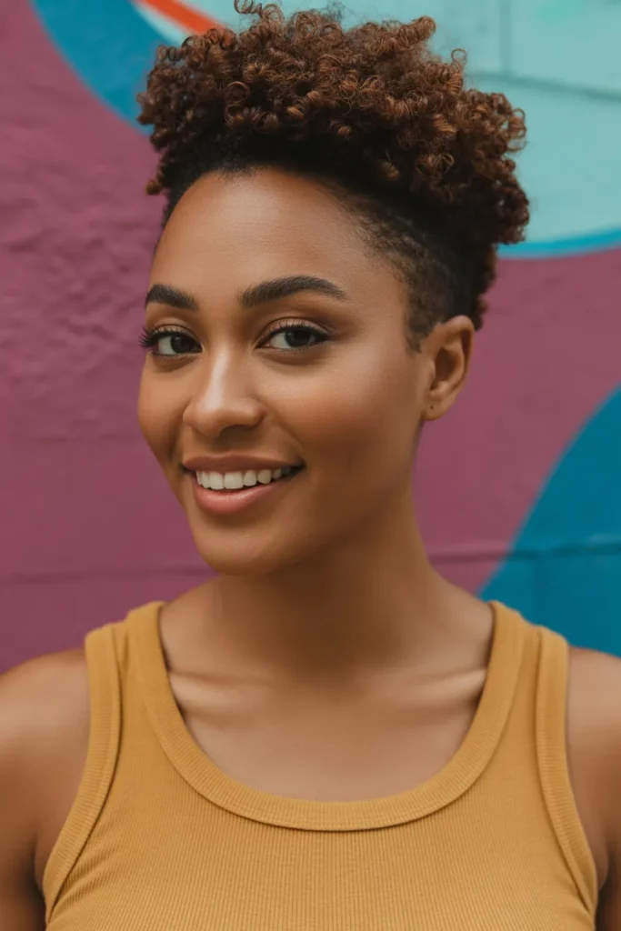 The Tapered Fro with Curly Top