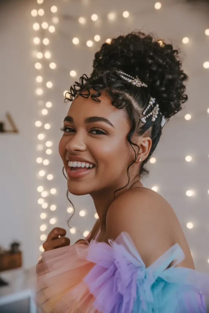 The Textured Pineapple Updo with Accessories