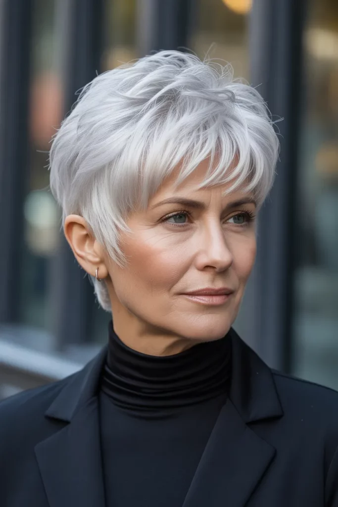 The Textured Silver Pixie