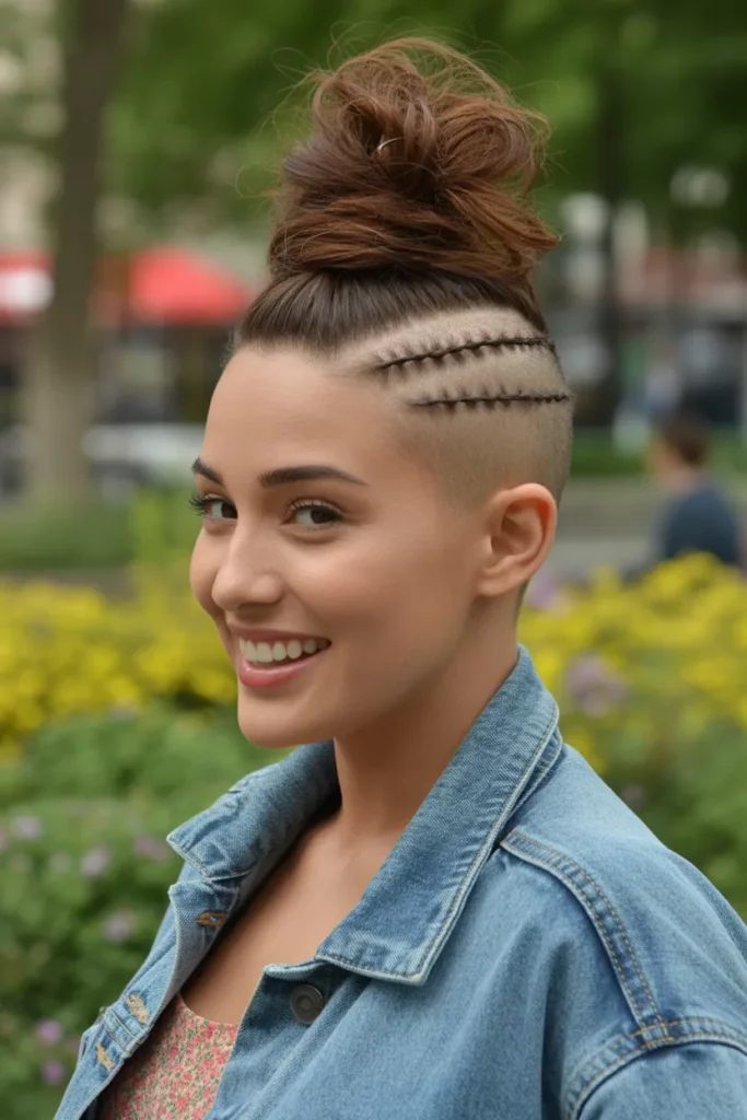 The Textured Top Knot with Twisted Sides