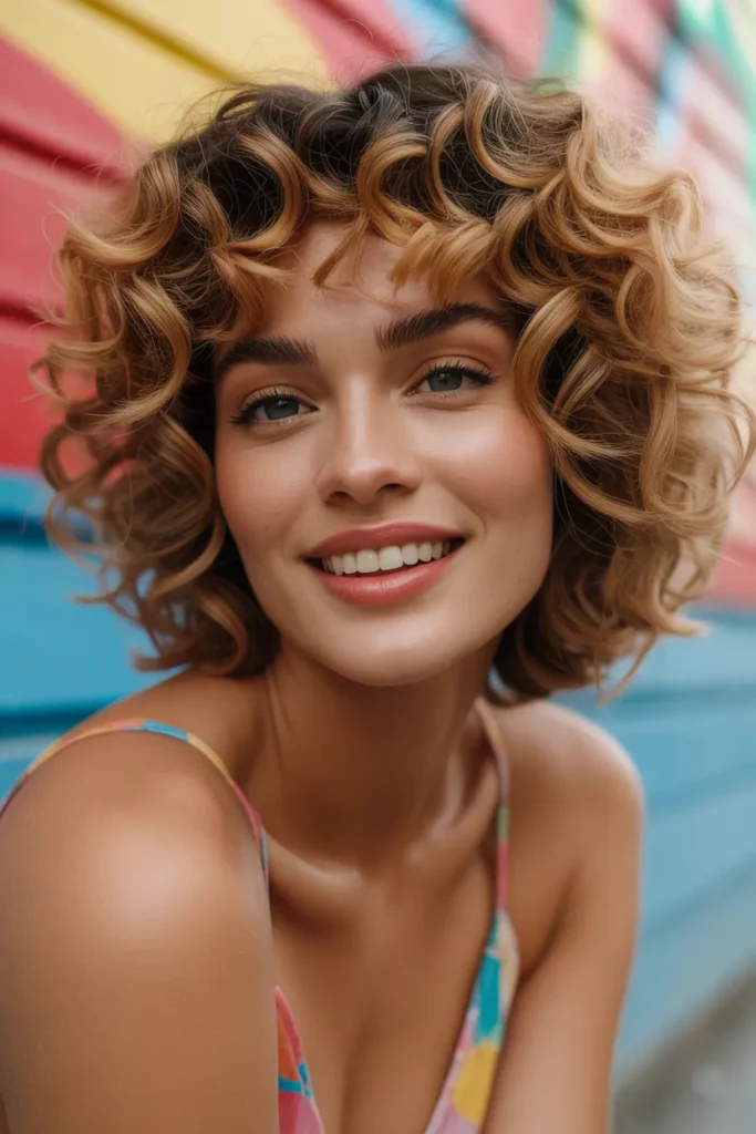 The Tight Coils with Full Bangs