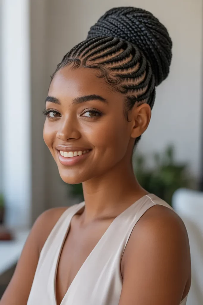 The Timeless Ghana Braids Updo