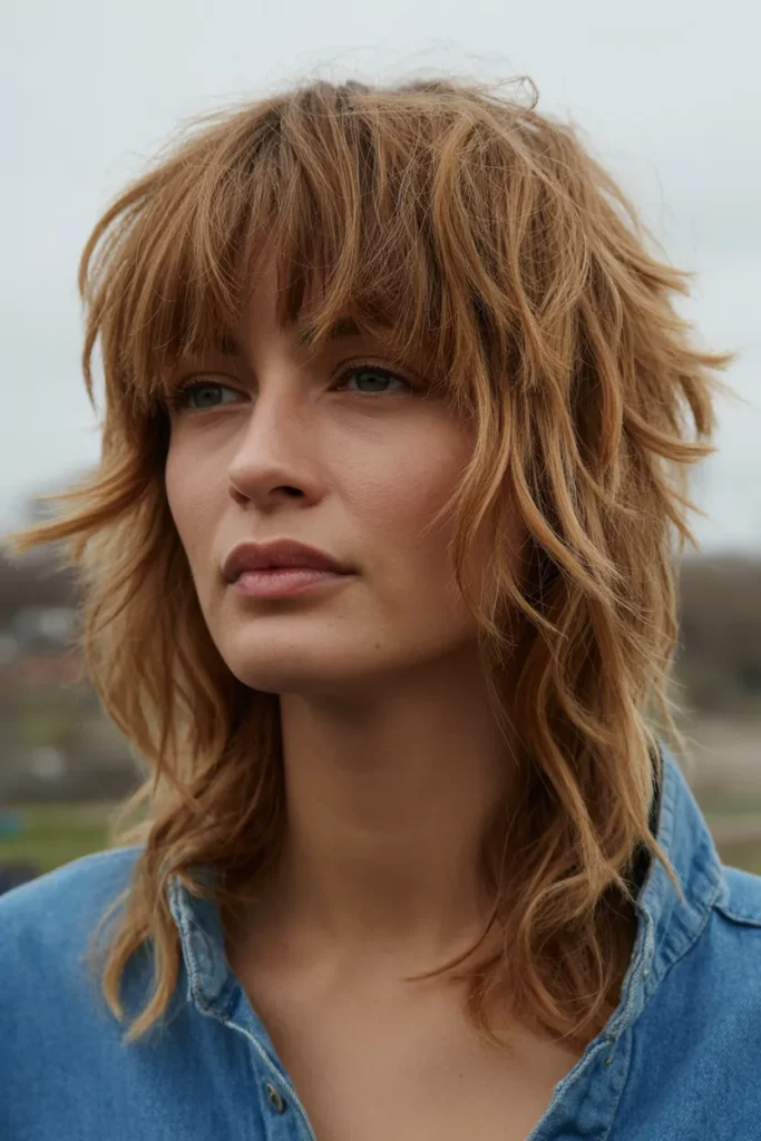 The Tousled Shag with Choppy Bangs