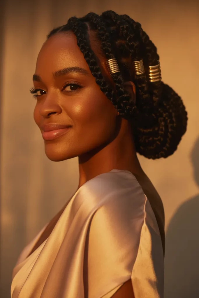 The Twisted Bun with Gold Cuffs