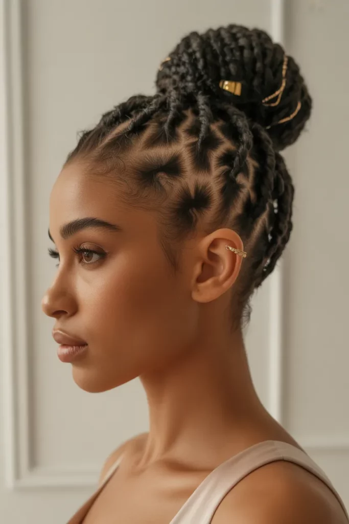 The Twisted Updo for Short Locs