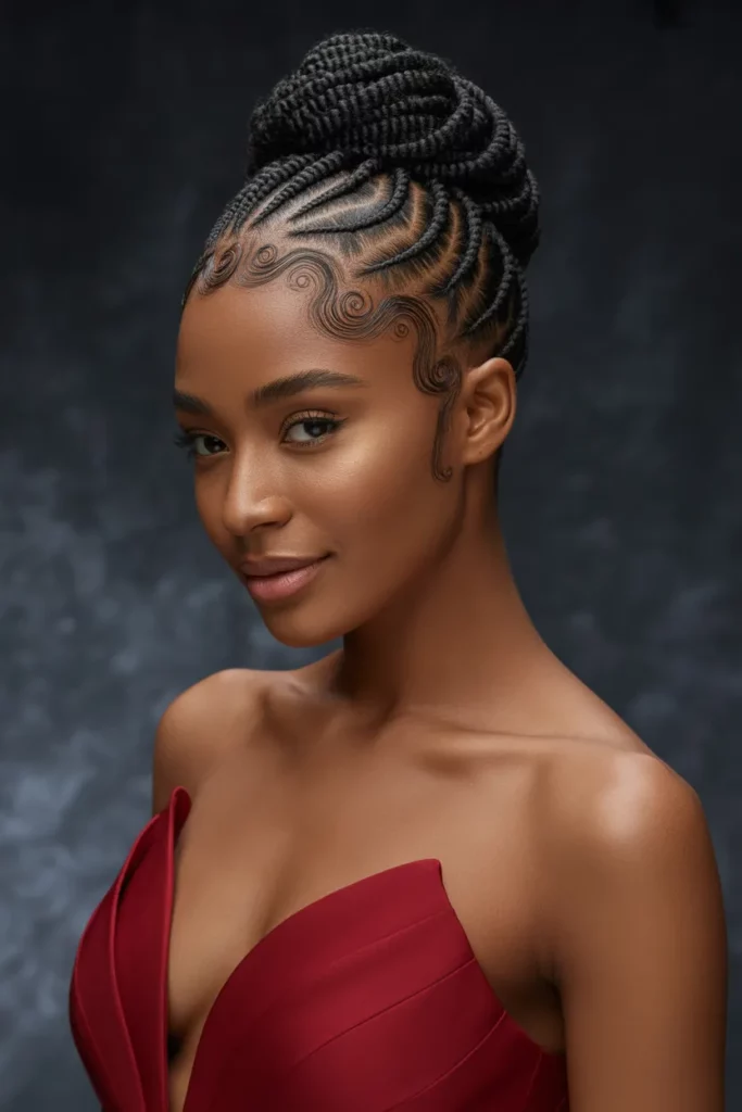 The Twisted Updo with Baby Hairs Styled