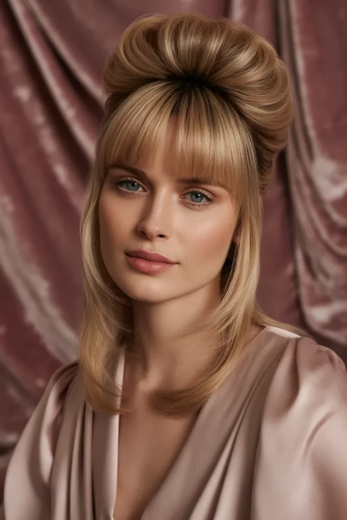 The Voluminous Crown with Face-Framing Bangs