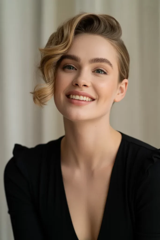 The Voluminous Crown with Side-Swept Curls