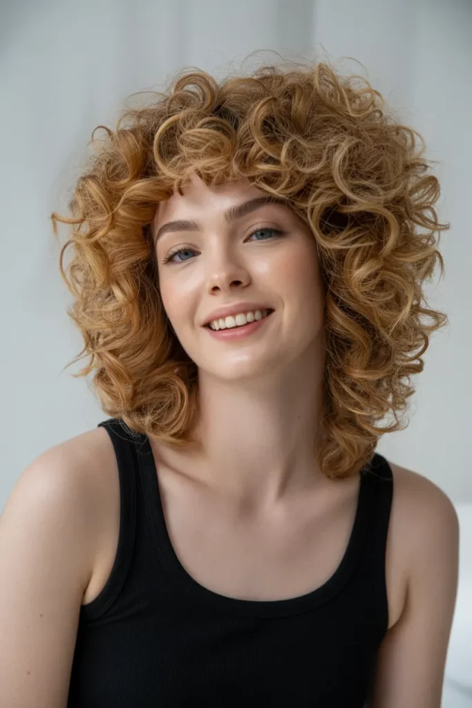 The Voluminous Curly Wolf Cut