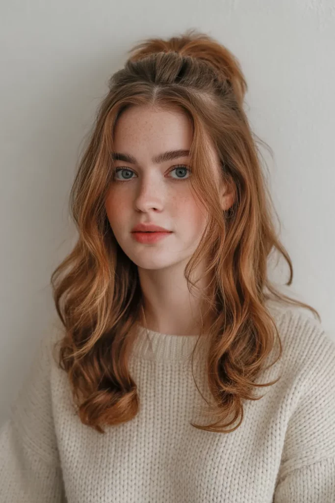 Tousled Mid Ponytail with Natural Waves