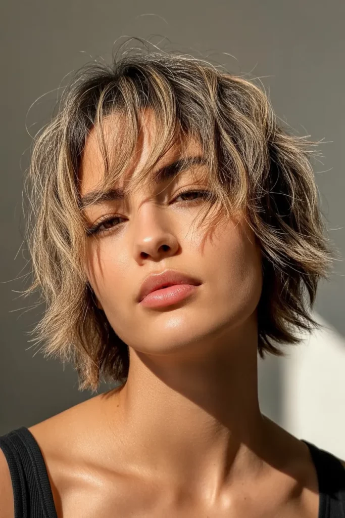 Tousled Short Kitty Cut with Wispy Layers
