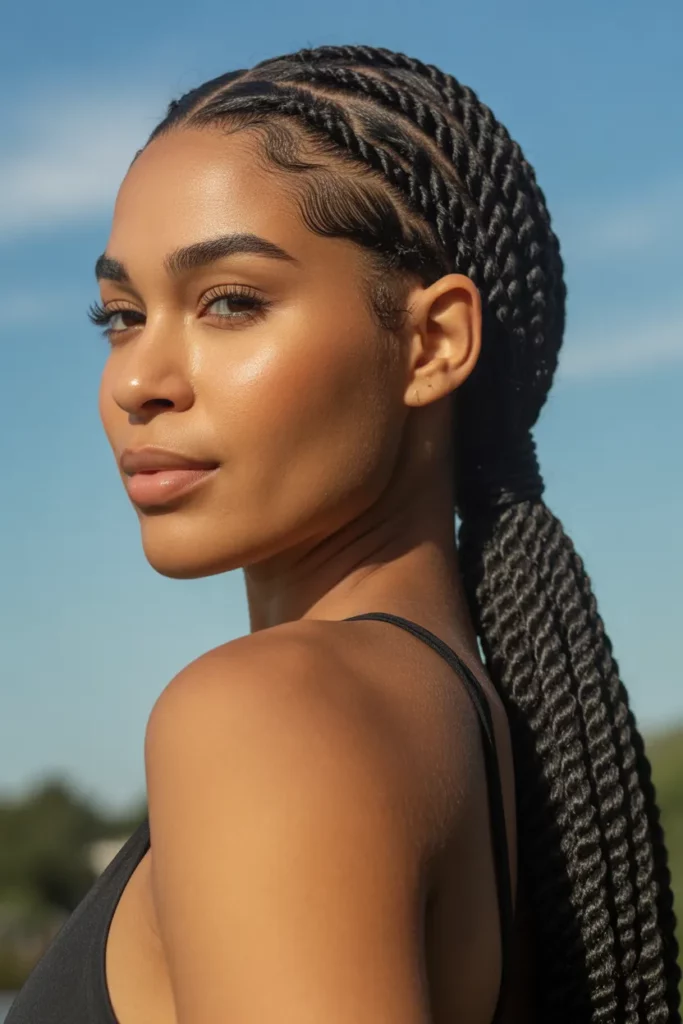 Twisted Ponytail with Defined Edge