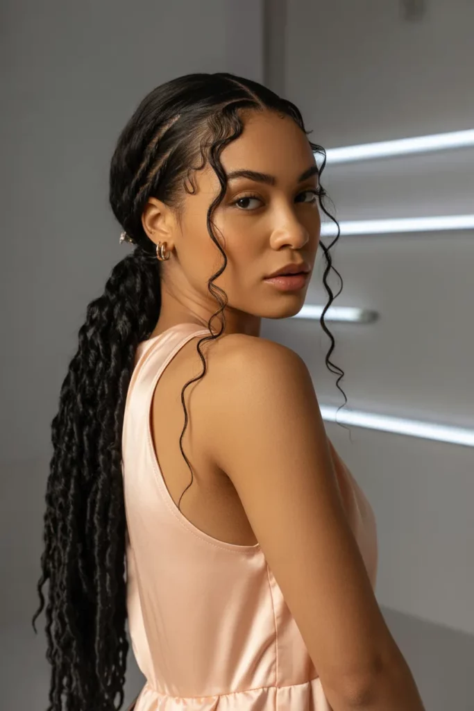 Twisted Ponytail with Defined Edges