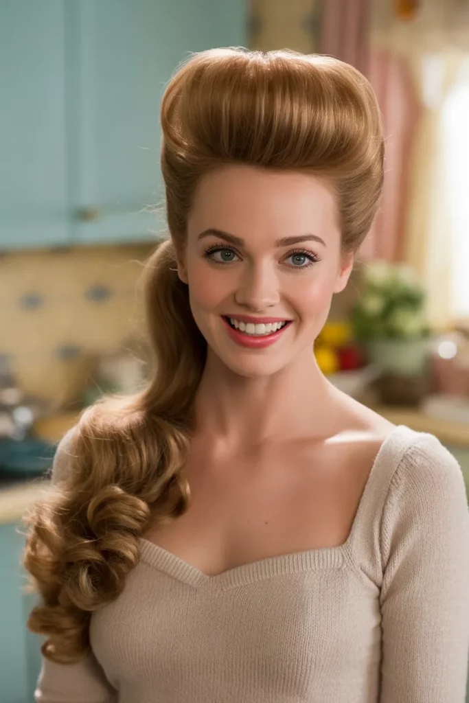 Voluminous 1950s Ponytail