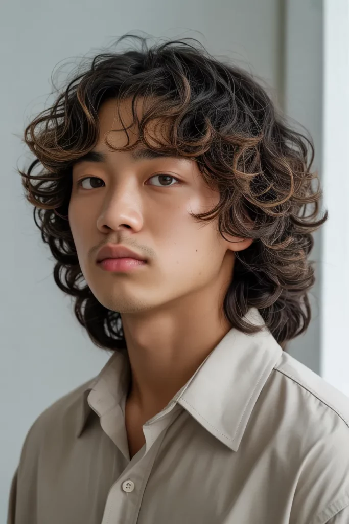 Voluminous Curls with Tapered Sides