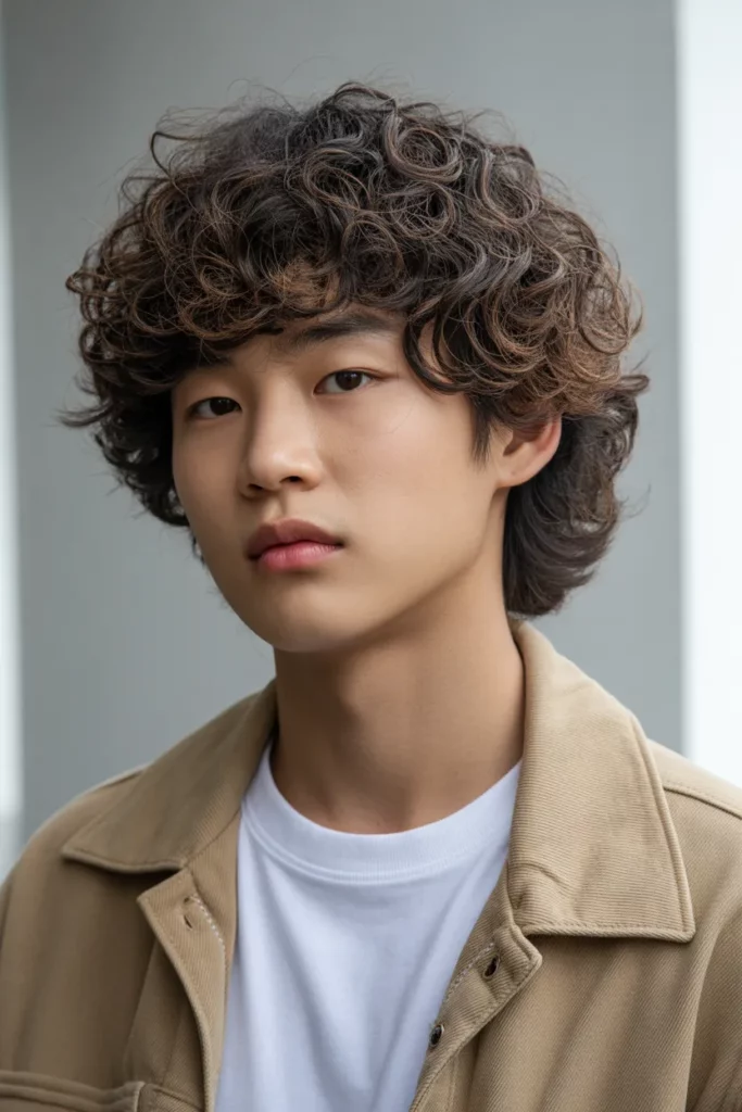 Voluminous Curly Side-Part