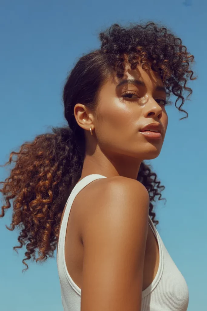 Voluminous Ponytail with Center Lift