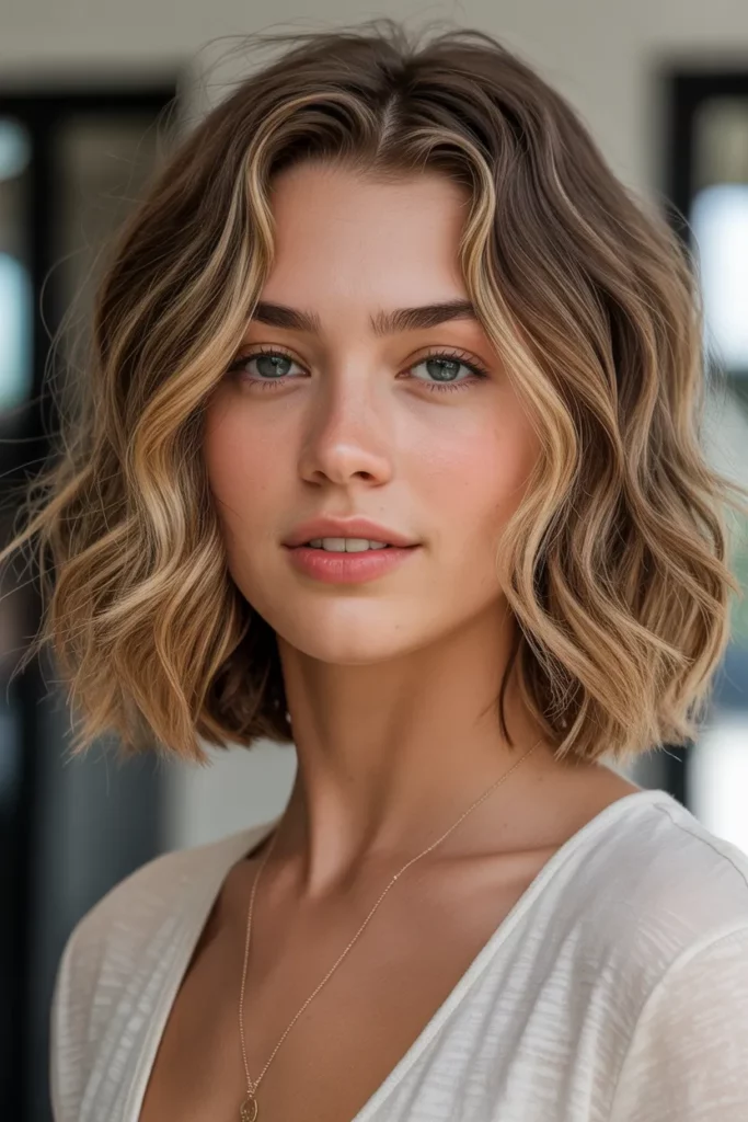 Wavy Bob with Subtle Highlights