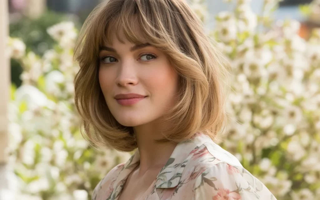 short curly haircuts with bangs