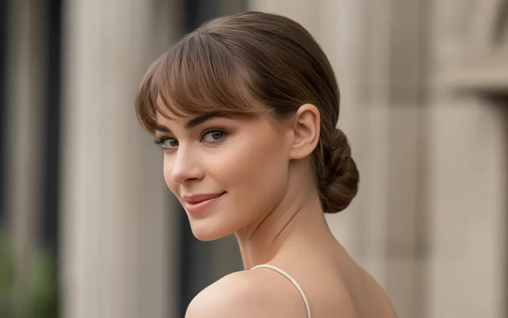updo hairstyles with bangs