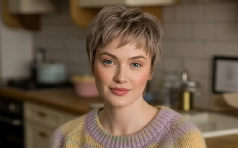 pixie haircut for round faces
